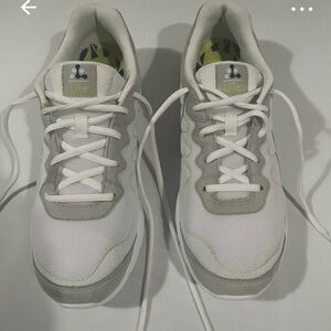 White Athletic Sneakers with Light Gray Accents